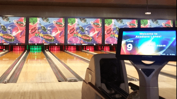 Interior view of Premier's Acadiana Lanes bowling alley
