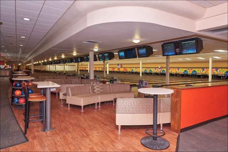 Interior view of Princess Lanes Bowling Center bowling alley