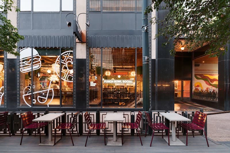Interior view of Punch Bowl Social bowling alley