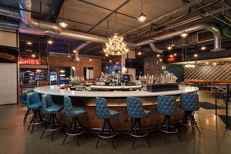 Interior view of Punch Bowl Social bowling alley