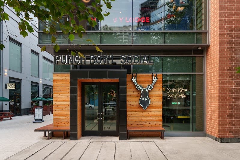 Interior view of Punch Bowl Social bowling alley