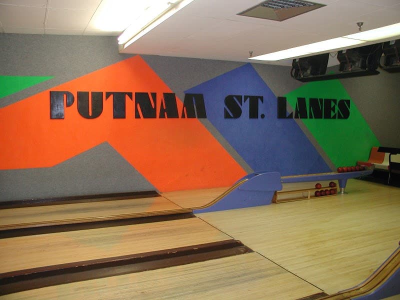Interior view of Putnam Street Bowling Alleys bowling alley