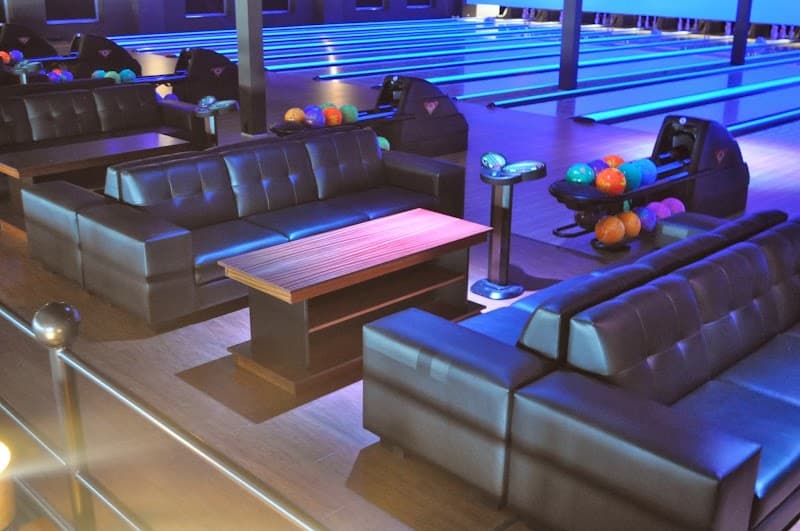 Interior view of Revolutions Bowling and Lounge bowling alley