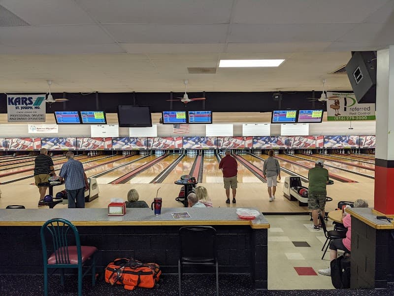 Interior view of Revolutions Lanes & Fun Center bowling alley