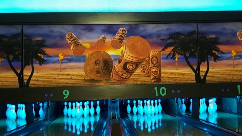 Interior view of Reynolds Bowling Lanes bowling alley