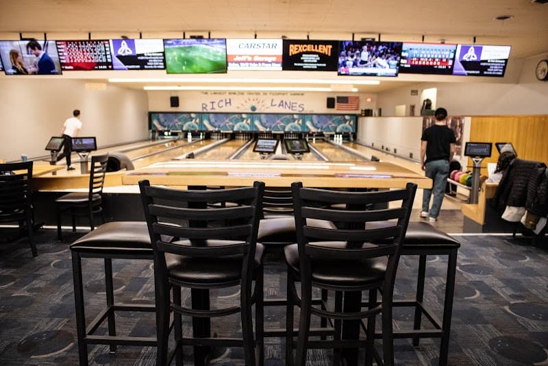 Interior view of Rich Lanes & 10 Pin Tavern bowling alley