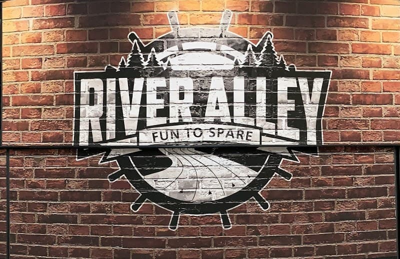 Interior view of River Alley bowling alley