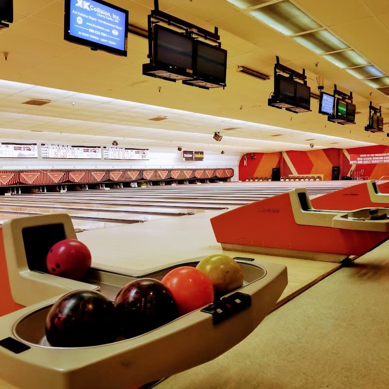 Interior view of River City Bowl-A-Way bowling alley