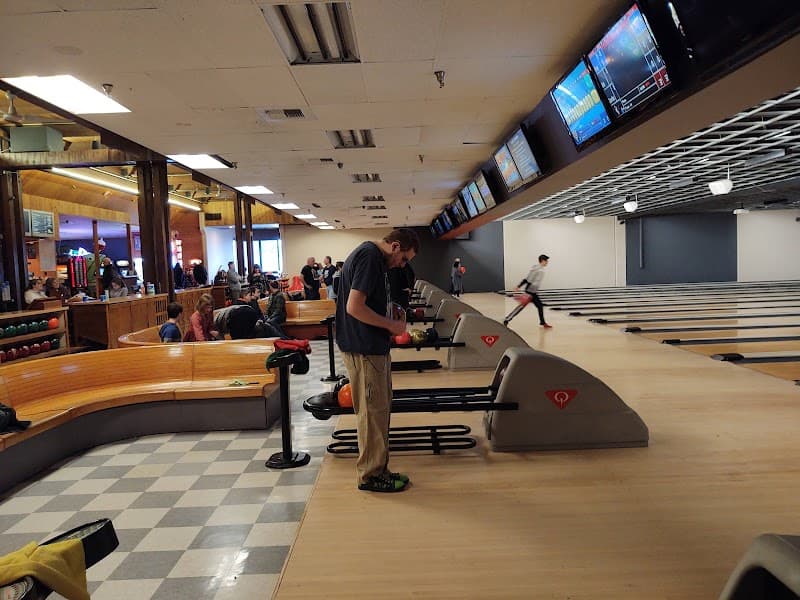 Interior view of River City Lanes bowling alley