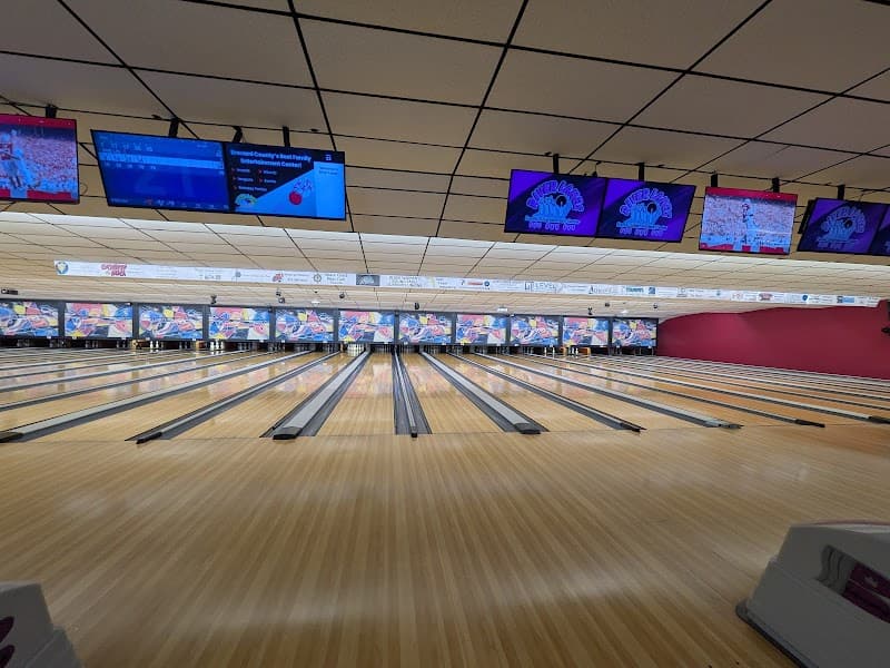 Interior view of River Lanes Family Entertainment Center bowling alley