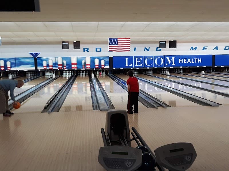 Interior view of Rolling Meadow Lanes bowling alley