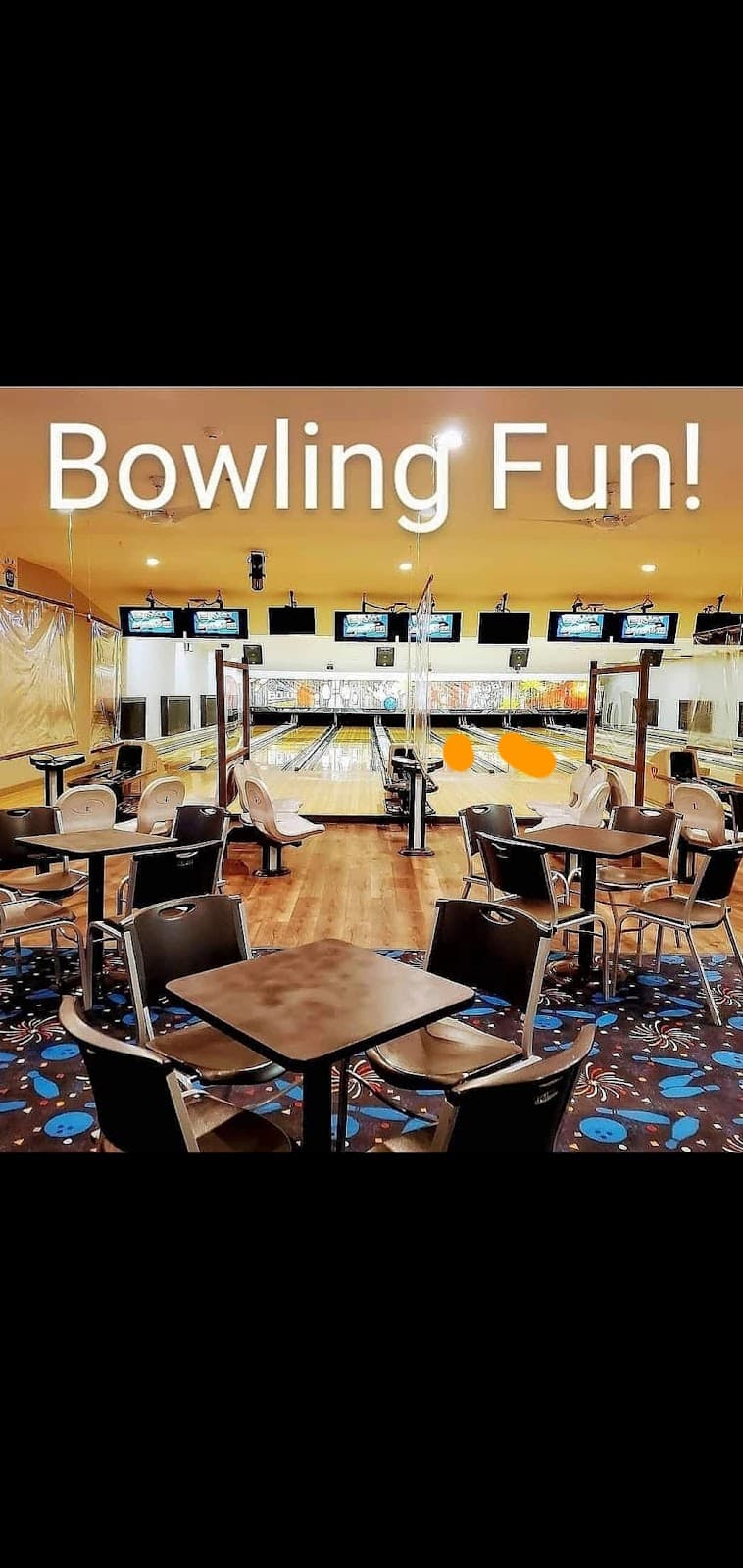 Interior view of Romano's Saranac Lanes, Sports Bar & Grill bowling alley