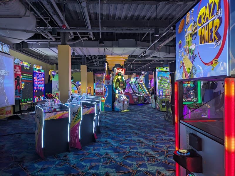 Interior view of Round1 Bowling & Arcade Danbury Fair Mall bowling alley