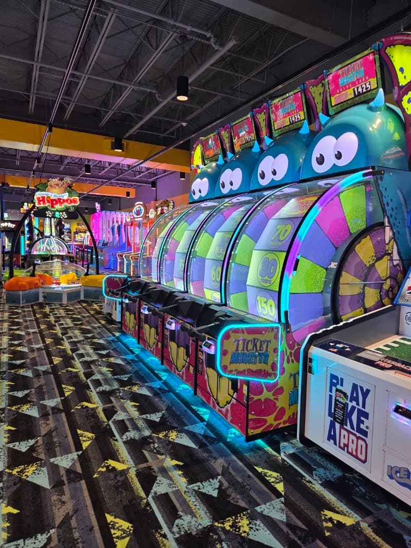 Interior view of Round1 Bowling & Arcade - Houston bowling alley