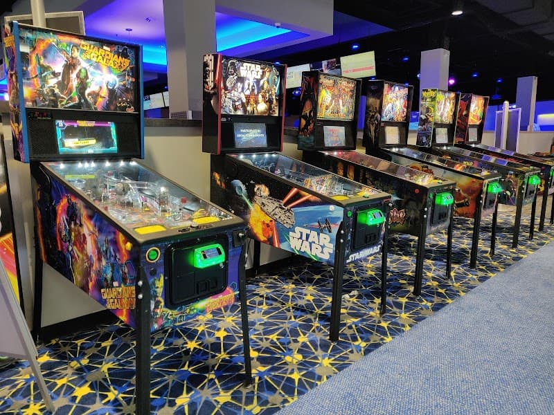 Interior view of Round1 Bowling & Arcade Meadowood Mall bowling alley