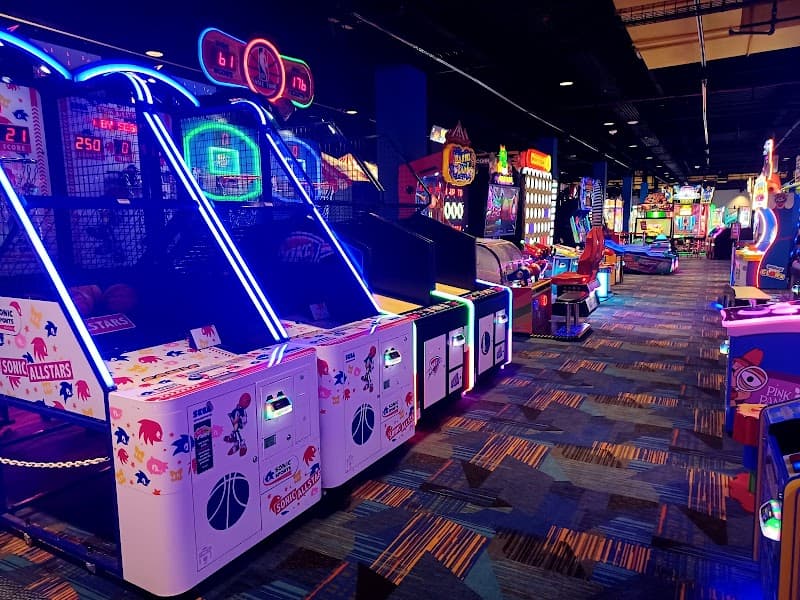 Interior view of Round1 Bowling & Arcade Quail Springs Mall bowling alley