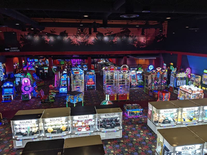 Interior view of Round1 Bowling & Arcade Sunvalley Shopping Center bowling alley