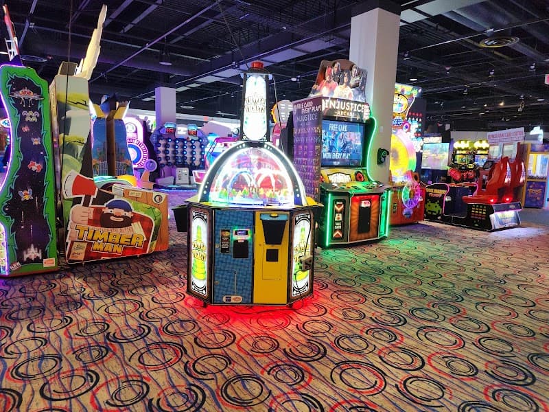 Interior view of Round1 Bowling & Arcade The Maine Mall bowling alley
