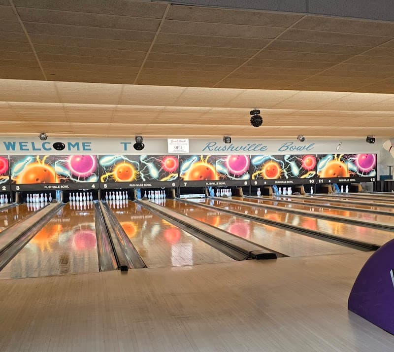 Interior view of Rushville Bowl bowling alley