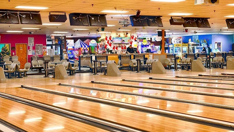 Interior view of Ryan Family Amusements- Millis bowling alley