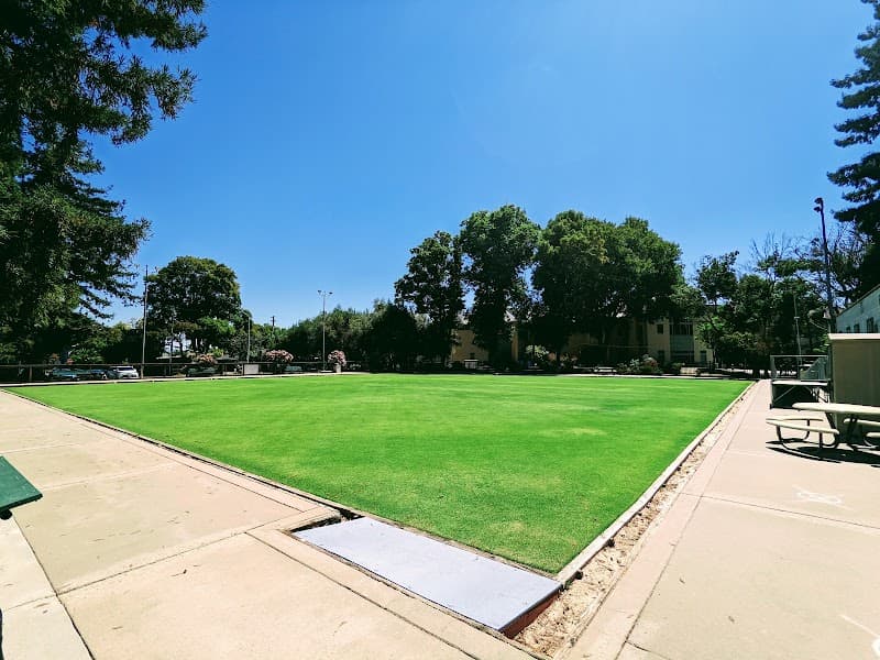 Interior view of Santa Clara Lawn Bowls Club bowling alley