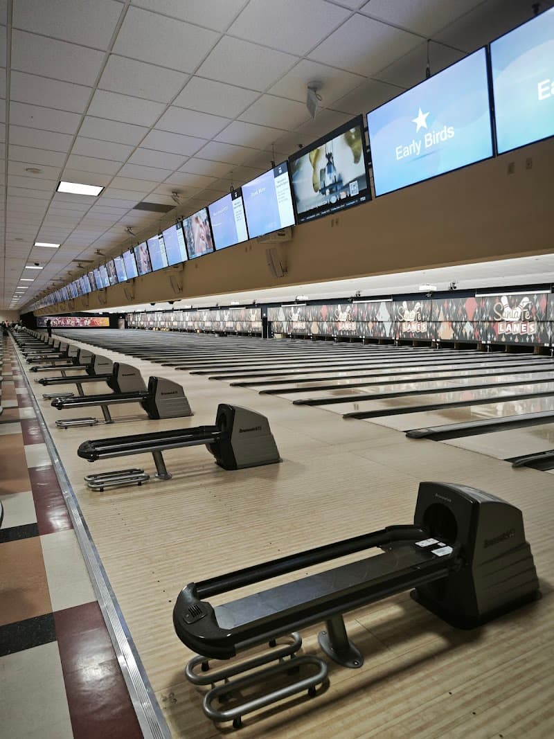 Interior view of Santa Fe Lanes bowling alley