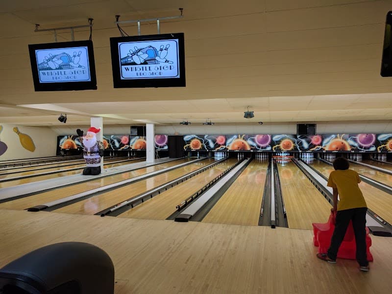 Interior view of Second Strike Lanes bowling alley