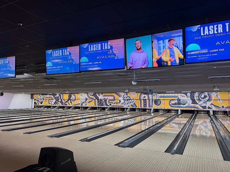 Interior view of Seminole Lanes bowling alley