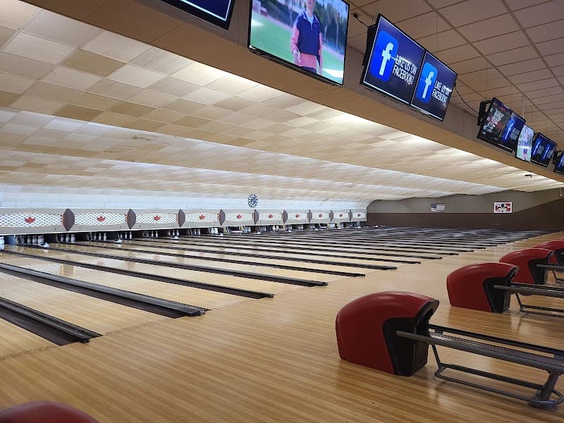 Interior view of Shrewsbury Lanes bowling alley
