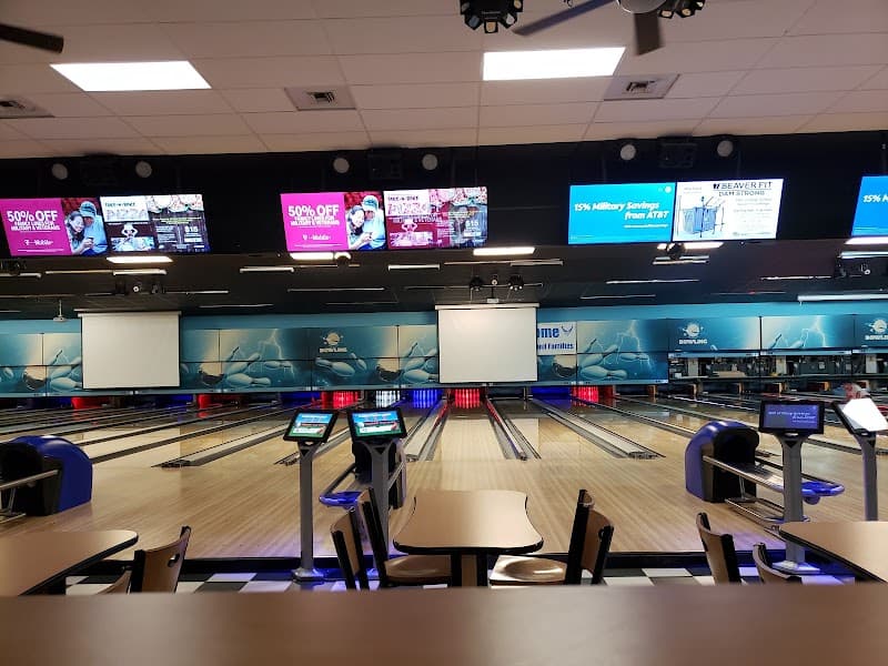 Interior view of Skylark Bowling Center bowling alley