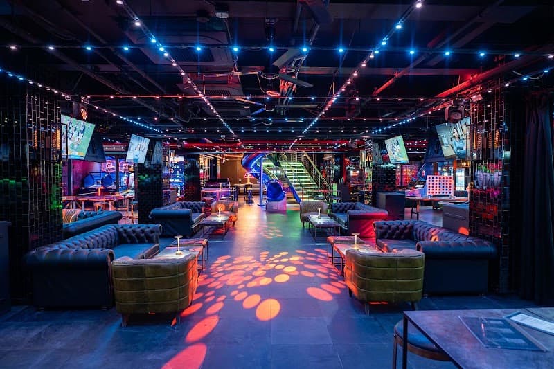 Interior view of Slate bowling alley