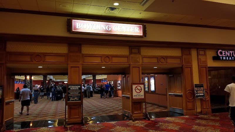 Interior view of South Point Bowling Center bowling alley