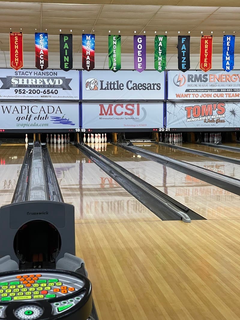 Interior view of Southway Bowl bowling alley