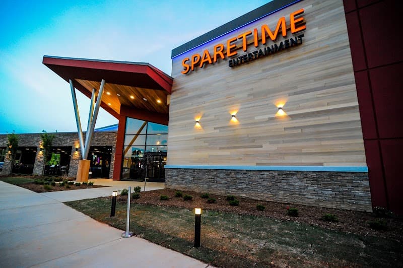 Interior view of Spare Time Greenville bowling alley