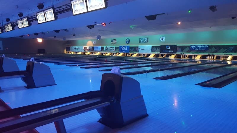 Interior view of Spare Time Lanes bowling alley
