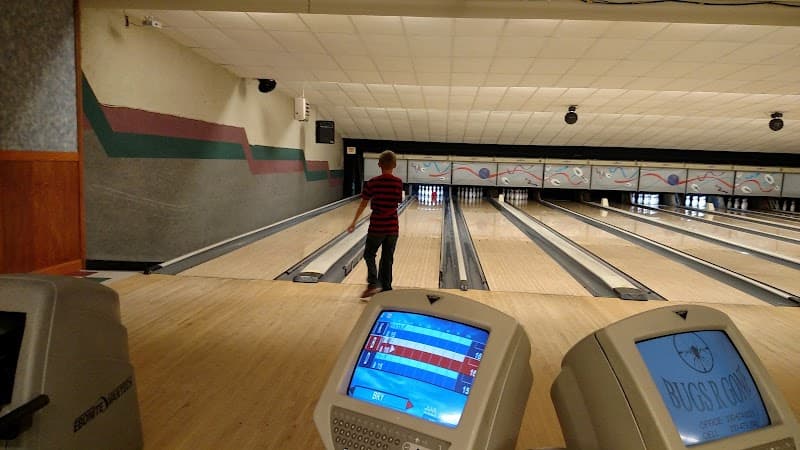 Interior view of Spare Time Lanes bowling alley