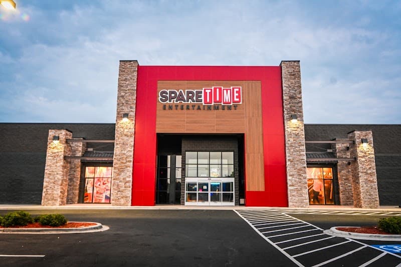Interior view of Spare Time Pineville bowling alley
