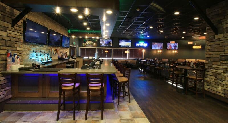 Interior view of Spare Time Portland bowling alley