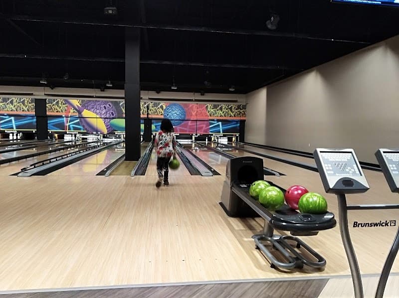 Interior view of Spare Time Texas Temple bowling alley