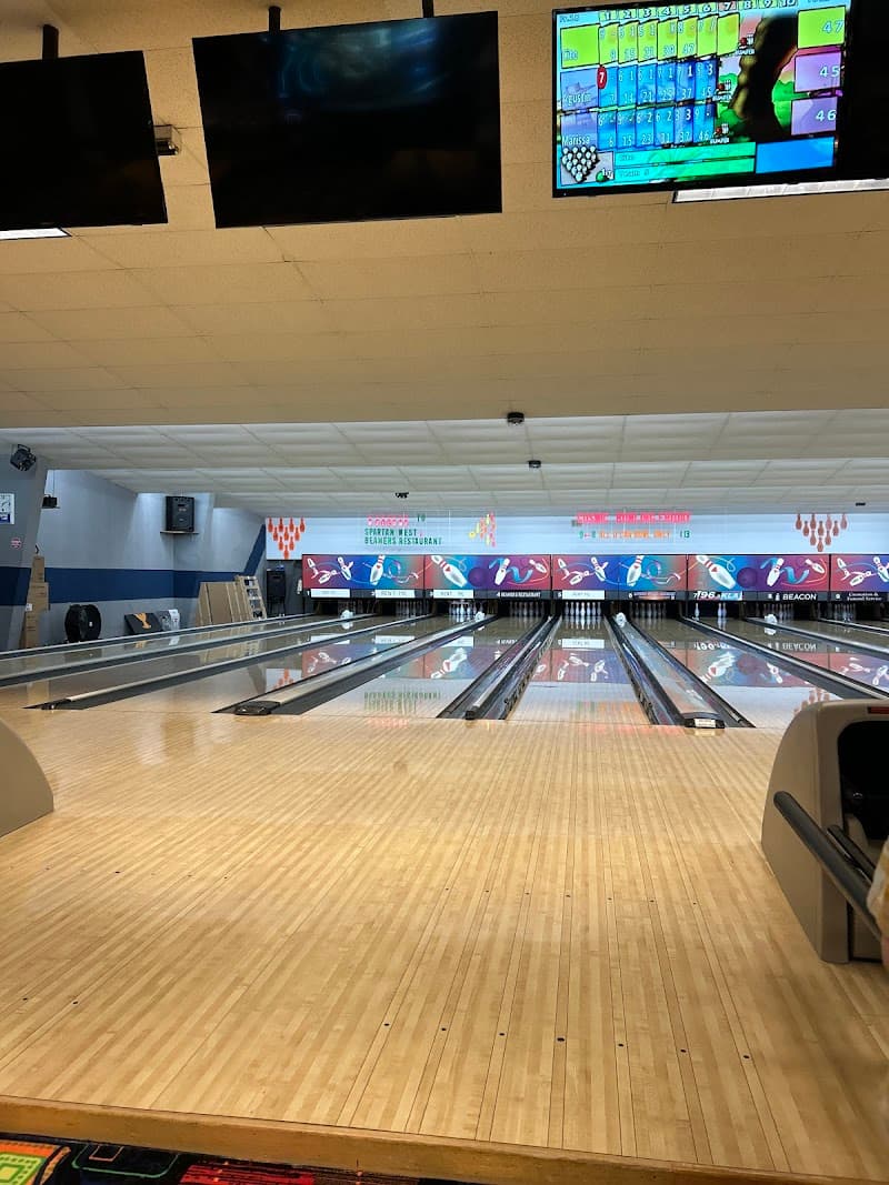 Interior view of Spartan West Bowling Center bowling alley
