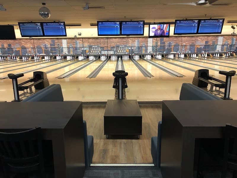 Interior view of St. Charles Bowl bowling alley