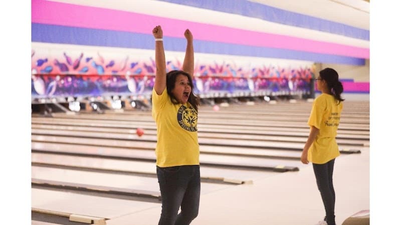 Interior view of Stadium Lanes Bowling Center bowling alley