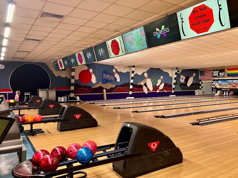Interior view of Starlite Lanes bowling alley