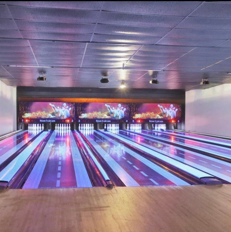 Interior view of State Street Lanes bowling alley