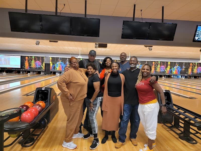 Interior view of Station 300 bowling alley