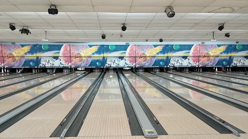 Interior view of Station 300 Gainesville bowling alley