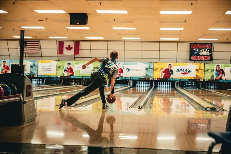 Interior view of Sterling Lanes bowling alley