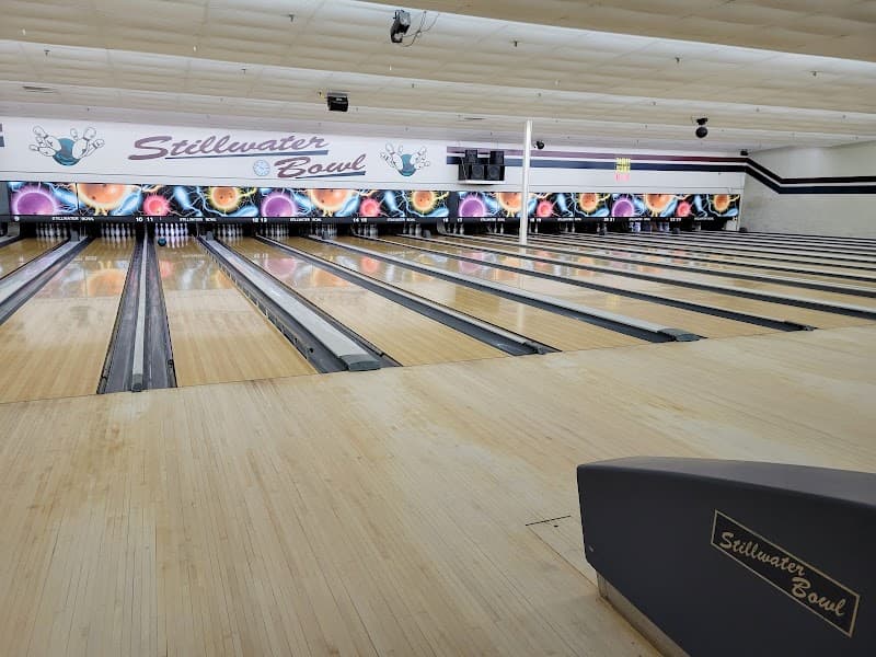 Interior view of Stillwater Bowl & Lounge bowling alley