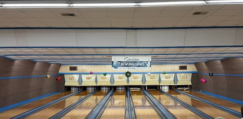 Interior view of Stockton Bowling Lanes bowling alley