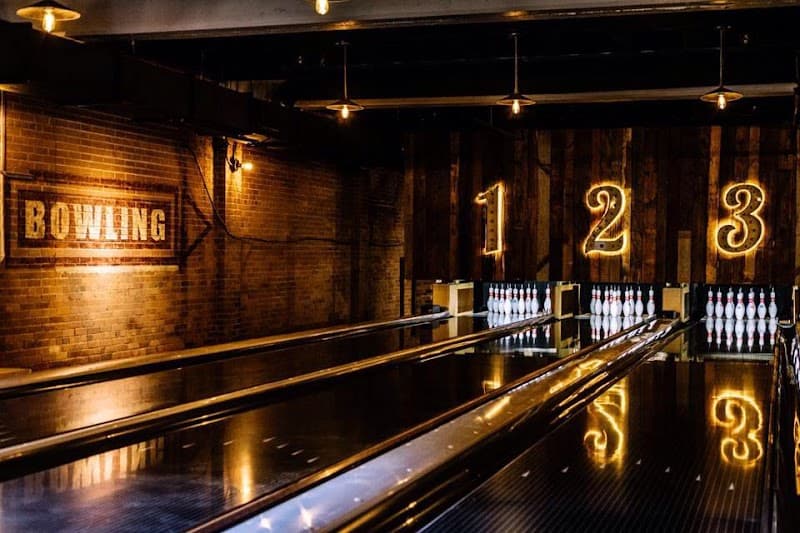 Interior view of Stone Pin Company bowling alley